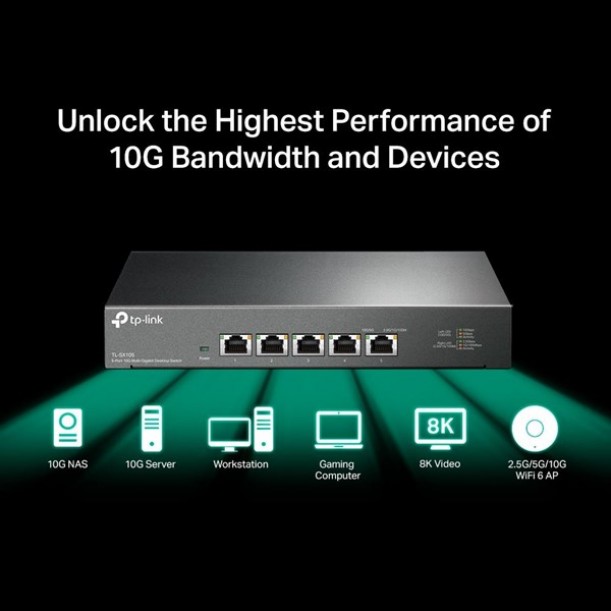 TP-LINK 5port TL-SX105 10GBE YÖNETİLEMEZ SWITCH