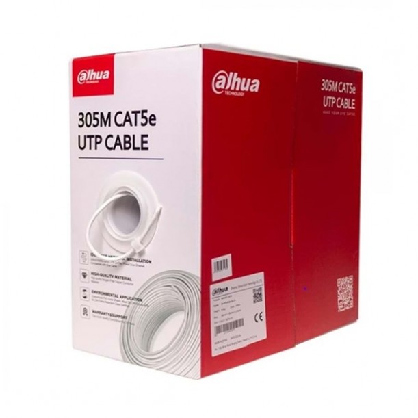 DAHUA CAT6 Utp 23AWG Siyah 305m Saf Bakır Kablo (PE) DH-PFM920-6UN