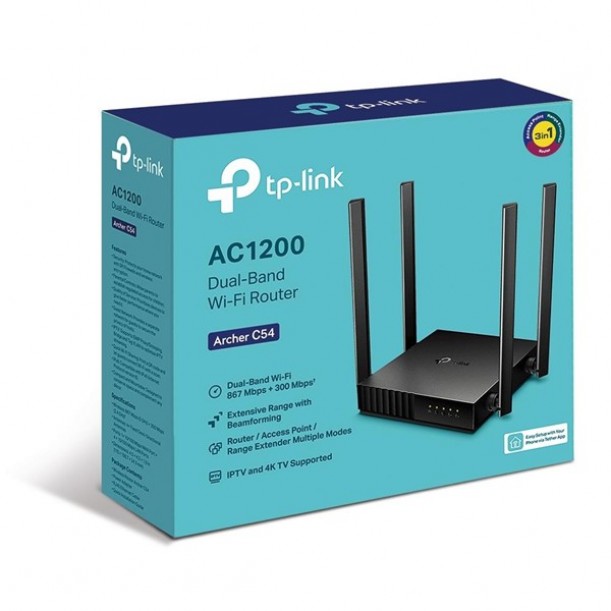 TP-LINK ARCHER C54 AC1200 Dual Band EV Ofis Tipi Router