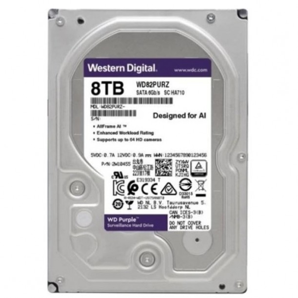 WD 8TB PURPLE WD84PURZ 5400RPM 128MB SATA-3 GÜVENLİK DİSKİ