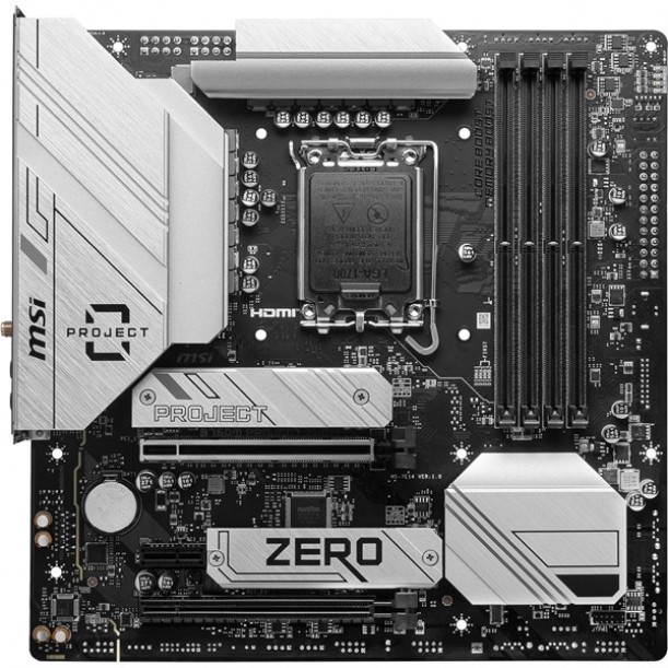 MSI B760M PROJECT ZERO WIFI-6E DDR5  HDMI-DP PCIE 4.0 1700P MATX