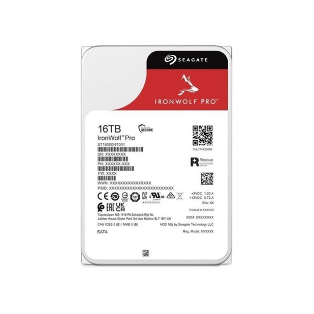 SEAGATE 3.5" 16TB IRONWOLF PRO ST16000NT001 7200 RPM 256MB SATA-3 NAS Diski