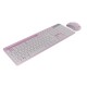 Everest KM-730 Pembe/Beyaz Kablosuz Q Multimedia Klavye + Mouse Set