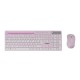 Everest KM-730 Pembe/Beyaz Kablosuz Q Multimedia Klavye + Mouse Set