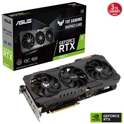 ASUS RTX3060TI 8GB TUF RTX3060TI-O8GD6X GDDR6X 256 Bit HDMI DP PCIe 16X v4.0