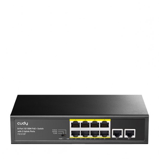 CUDY 8port 120w FULL PoE FS1010PG 10/100 2x UPLINK Yönetilemez Switch