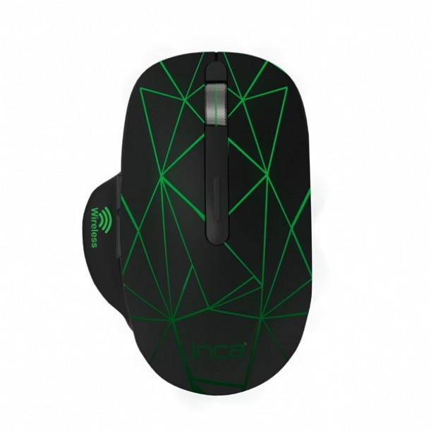 INCA IWM-051T Kablosuz Led Aydınlatmalı Sessiz Şarjlı 1600dpi Gaming Optic Siyah Mouse