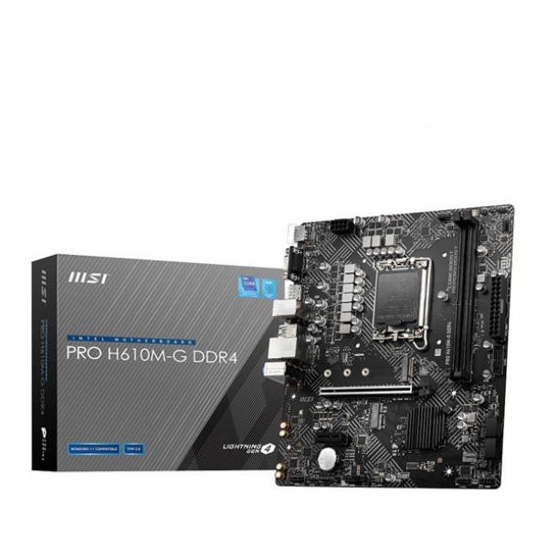 MSI PRO H610M-G DDR4 M2 PCIe NVME HDMI PCIe 16X v4.0 1700p mATX