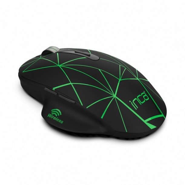 INCA IWM-051T Kablosuz Led Aydınlatmalı Sessiz Şarjlı 1600dpi Gaming Optic Siyah Mouse