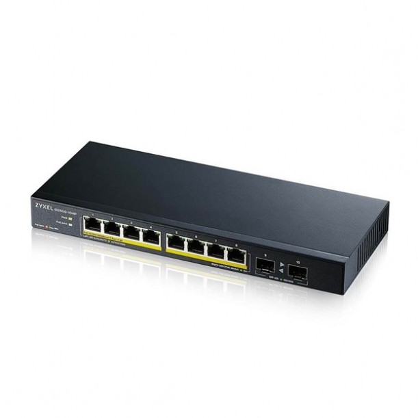 ZyXEL 10port 130w 8port PoE GS1100-10HP GIGABIT 2X SFP Yönetilemez Switch