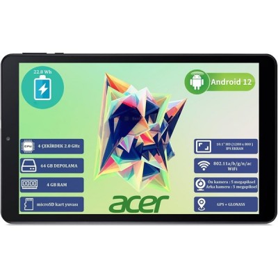 ACER 10.1" ICONIA A10 NT.LG0EY.001 4GB RAM-64GB BELLEK-ANDROID TABLET