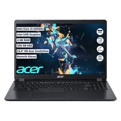 ACER 15.6" EE215-52 NX.EG8EY.001 CORE i3 1005G1-4GB RAM-256GB NVME-FDOS