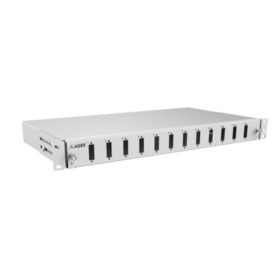 AGER 1U 12 Fiberli SM SC DX Fiber Optik Beyaz Patch Panel Rack Tipi Boş