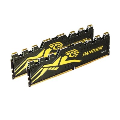 APACER 16GB (2X 8GB) DDR4 3200MHZ CL16 PC RAM PANTHER BLACK-GOLD AH4U16G32C28Y7GAA-2