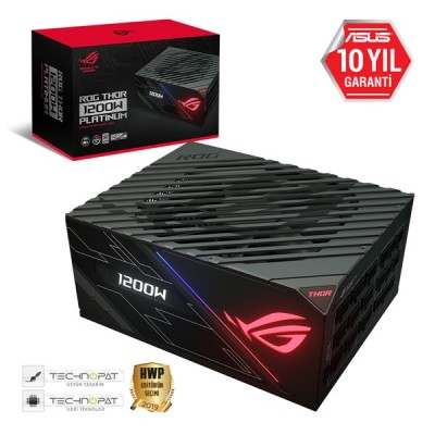 ASUS 1200W 80+ PLATINUM ROG THOR 1200P 13.5cm Fanlı Tam Modüler Power Supply Japon Kapasitör