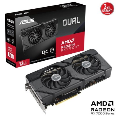 ASUS 12GB DUAL RX7700XT-O12G GDDR6 192bit HDMI-DP PCIE 4.0