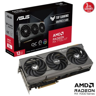 ASUS 12GB TUF RX7700XT-O12G GAMING GDDR6 192bit HDMI DP PCIe 16X v4.0