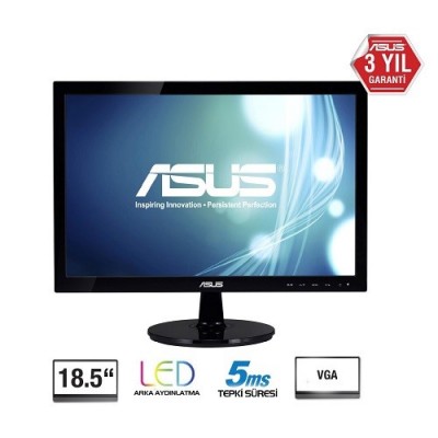 ASUS 18.5" LED VS197DE 5MS 60Hz EV Ofis Tipi Monitör (1366 X 768)