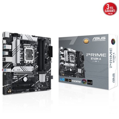 ASUS PRIME B760M-A-CSM DDR5 HDMI-DP PCIE 4.0 1700p mATX KURUMSAL ANAKART