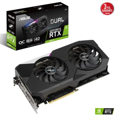 ASUS RTX3070 8GB DUAL RTX3070-O8G-V2 GDDR6 256bit HDMI DP PCIe 16X v4.0