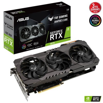 ASUS RTX3070 8GB TUF RTX3070-O8G-V2 GAMING GDDR6 256bit HDMI DP PCIe 16X v4.0