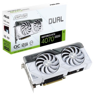 ASUS RTX4070 SUPER 12GB DUAL-RTX4070S-O12G-WHITE GDDR6X 192bit HDMI DP PCIe 4.0