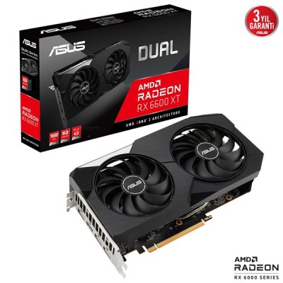 ASUS RX6600 8GB DUAL RX6600-8G GDDR6 128bit HDMI DP PCIe 16X v4.0