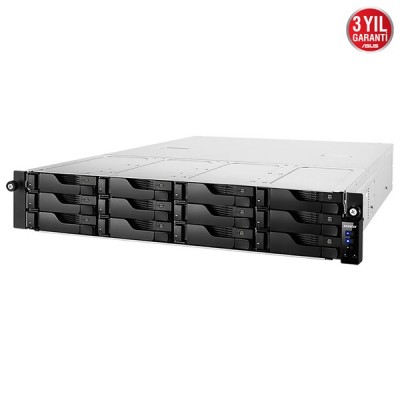 ASUSTOR AS6512RD-16GB ATOM QC C3538-16GB RAM-12-diskli RACK NAS SUNUCU