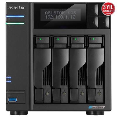 ASUSTOR AS6604T CELERON QC-4GB RAM-4-diskli Nas Sunucu (Disksiz)