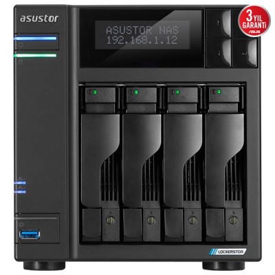 ASUSTOR LOCKERSTOR 4 Gen2 AS6704T-8GB CELERON N5105-8GB RAM-4diskli Nas Server (Disksiz)