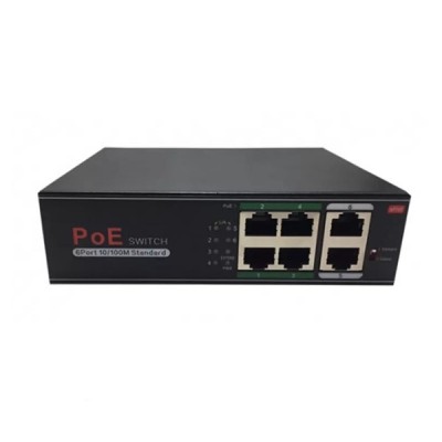 AVENIR 4port +2 UPLINK 60w FULL PoE AV-H1064PLS 10/100 Yönetilemez Switch