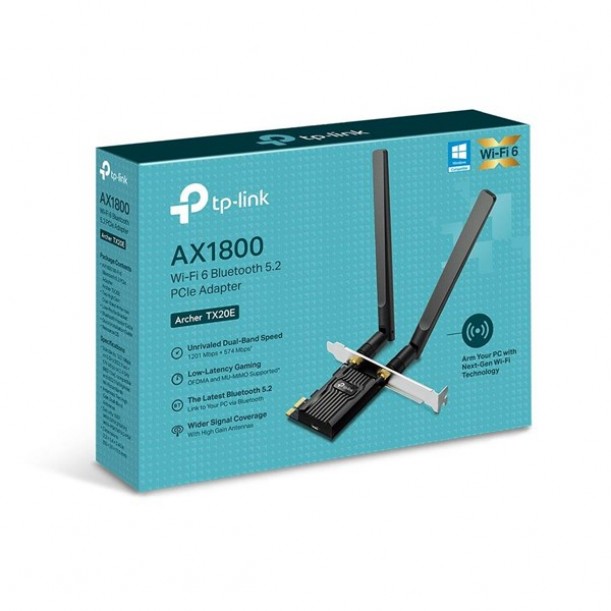 TP-LINK ARCHER TX20E AX1800 Wi-Fi 6 Bluetooth 5.2 PCIe Kablosuz Ağ Adaptörü