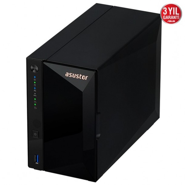 ASUSTOR AS3302T REALTEK QC 2 GB RAM- 2-diskli Nas Server (Disksiz)