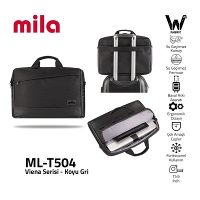 Classone Mila Ml-T504 Viena Serisi 15.6" Su Geçirmez Kumaş Laptop Notebook Taşıma