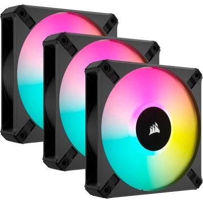 CORSAIR AF120 CO-9050154-WW Rgb 120Mm Pwm Lighting Node Core Rgb Kontrolcü Dahil Rgb Fan 3-lü Paket Siyah