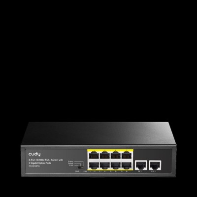 CUDY 8port 120w FULL PoE FS1010PG 10/100 2-UPLINK Yönetilemez Switch