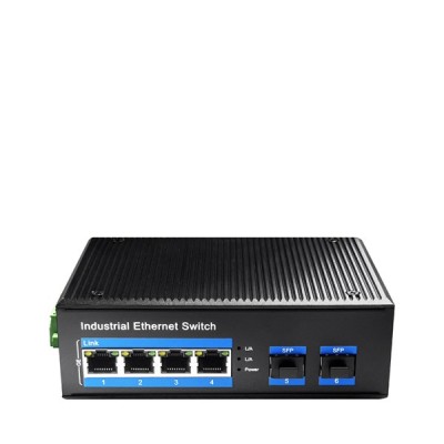 CUDY IG1004S2P 4 Port Gigabit 2-SFP 120w 4port PoE Endüstriyel Yönetilemez Switch