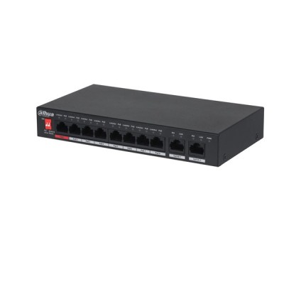 DAHUA 8port 96w FULL PoE DH-PFS3010-8ET-96 10/100 2X-Gigabit Yönetilemez Switch