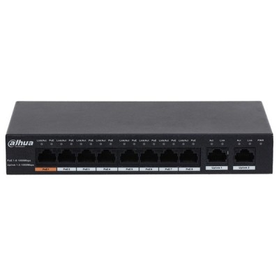 DAHUA 8port PFS3010-8GT-96 Gigabit 2-Uplink 90w Full PoE Yönetilemez Switch