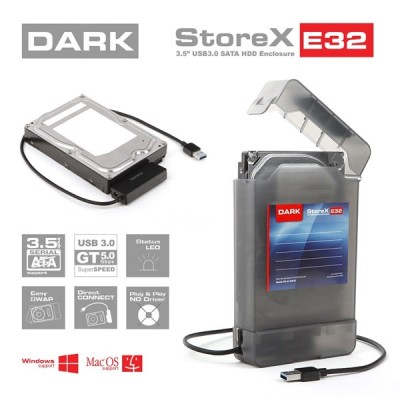 DARK 3.5" USB 3.0 DK-AC-DSE32 Harddisk Kutusu