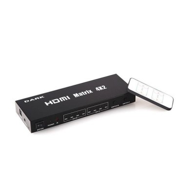 DARK 6port DK-HD-SW4X2 4port HDMI (giriş) 2port HDMI (çıkış) 1920x1080 HDMI Switch