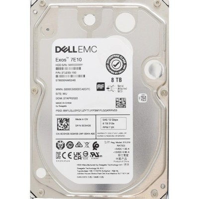 DELL 3.5" 8TB EXOS 7E10 ST8000NM023B 7200 RPM 256MB SATA-3 Güvenlik Diski