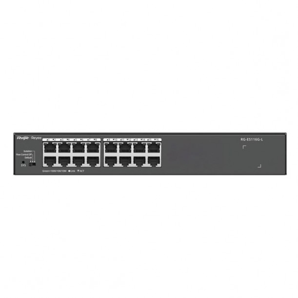 RUIJIE 16port REYEE RG-ES116G-L GIGABIT Yönetilemez Switch Çelik Kasa