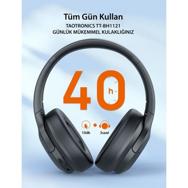 Taotronıcs TT-BH1121 Kulaküstü Bluetooth Kulaklık Siyah