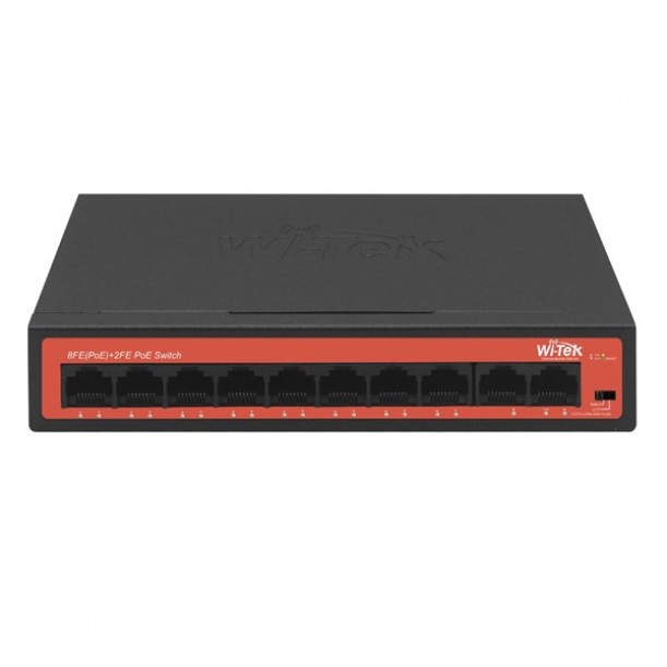 WI-TEK 8port 65w FULL PoE WI-PS210H 10/100 Yönetilemez Switch Watchdog Özellikli