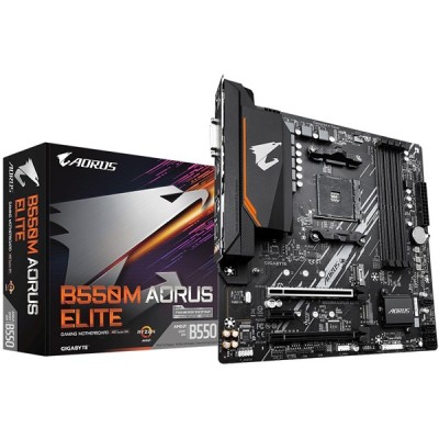 GIGABYTE B550M AORUS ELITE DDR4 HDMI DVI PCIe 16X v4.0 AM4 ATX