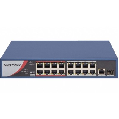 HIKVISION 16port 130w FULL PoE DS-3E0318P-E/M(B) 10/100 Yönetilemez Switch