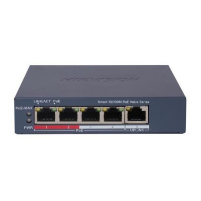 HIKVISION 4port 45w FULL PoE DS-3E1105P-EI/M 10/100 1X-UPLINK Yönetilemez Switch