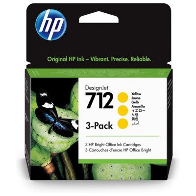 Hp 3Ed79a (712) Sarı 29Ml 3 Packs Genıs Format Murekkep Kartusu