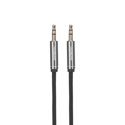 Hytech HY-X72 1m Gri Metal konektörlü 3.5mm Stereo Siyah Ses Kablosu